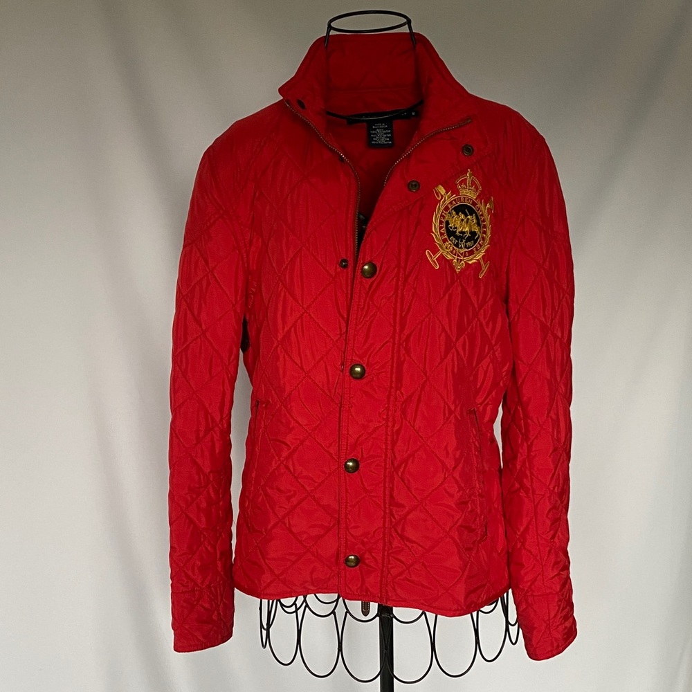 Ralph Lauren Red Quilted Jacket.  EUC